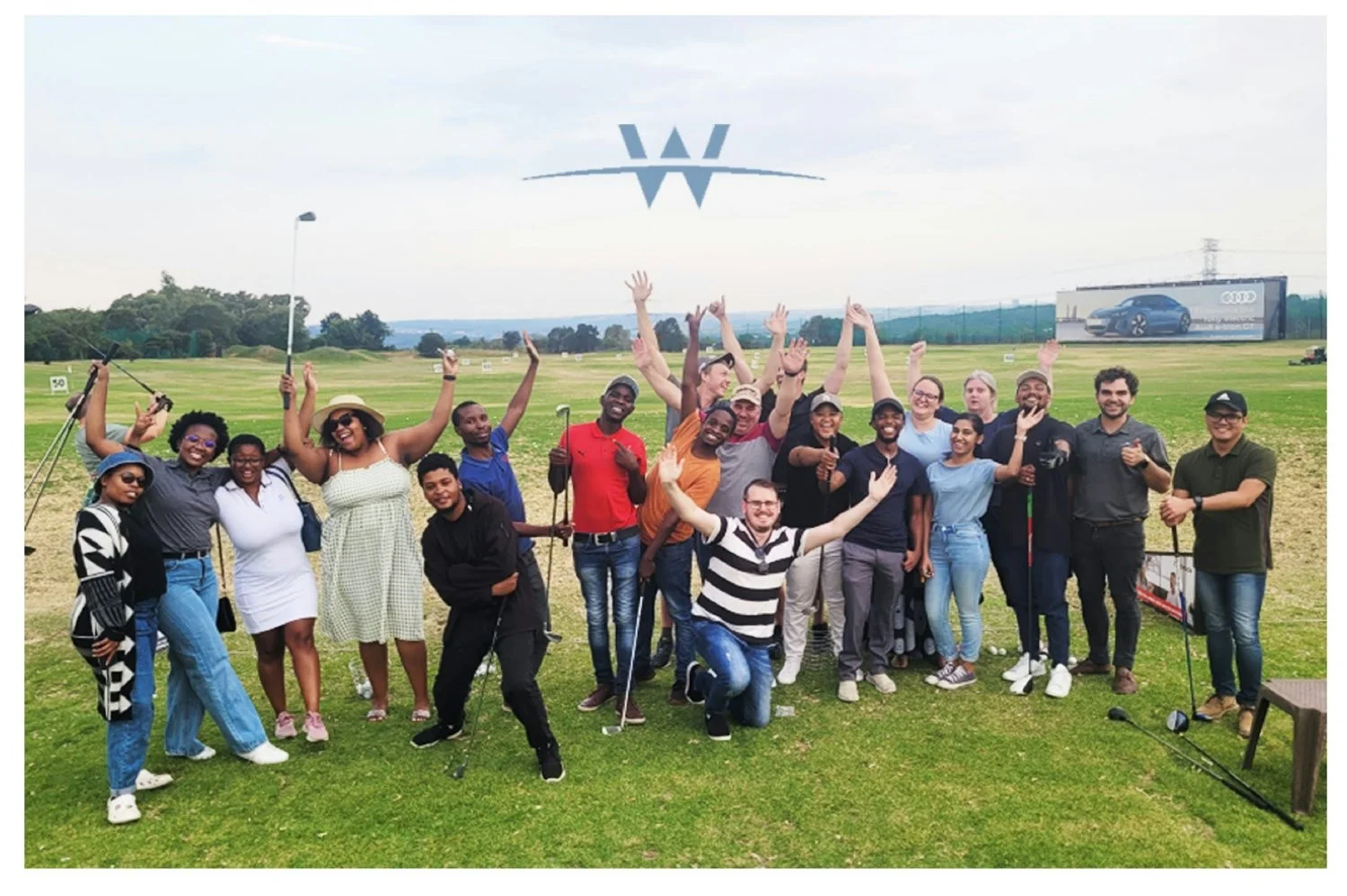 South African employees connecting and collaborating while playing golf.