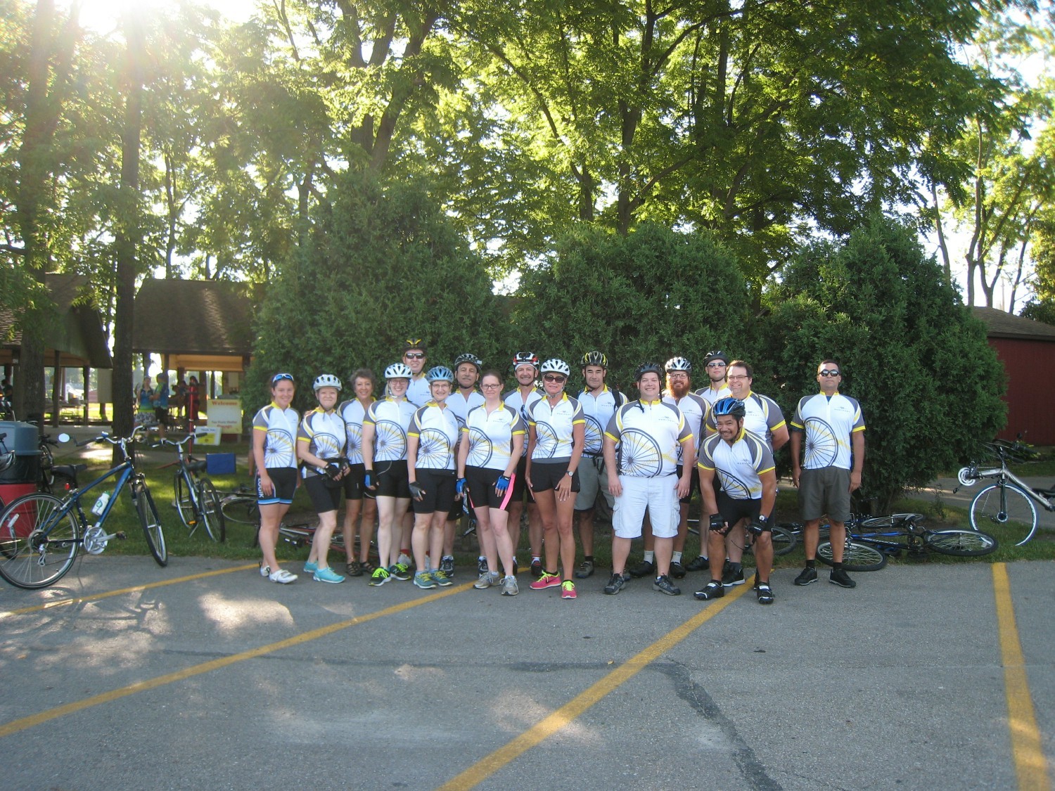 Cycling for a cause, united as one Woolpert team. 