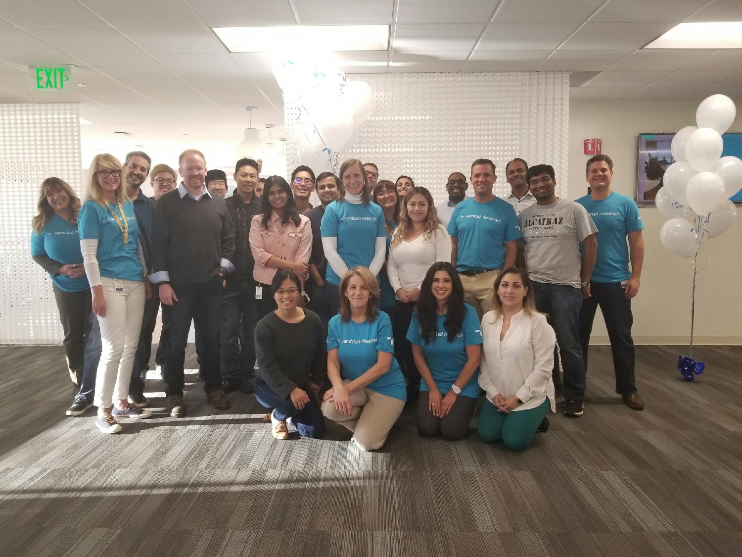 The San Jose office celebrates the Randstad RiseSmart office rebrand. 