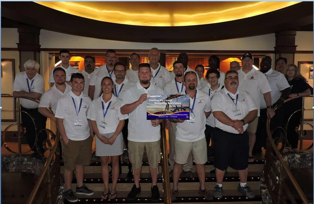 2019  HandyPro  staff and their spouses on a company paid Bahama Cruise.