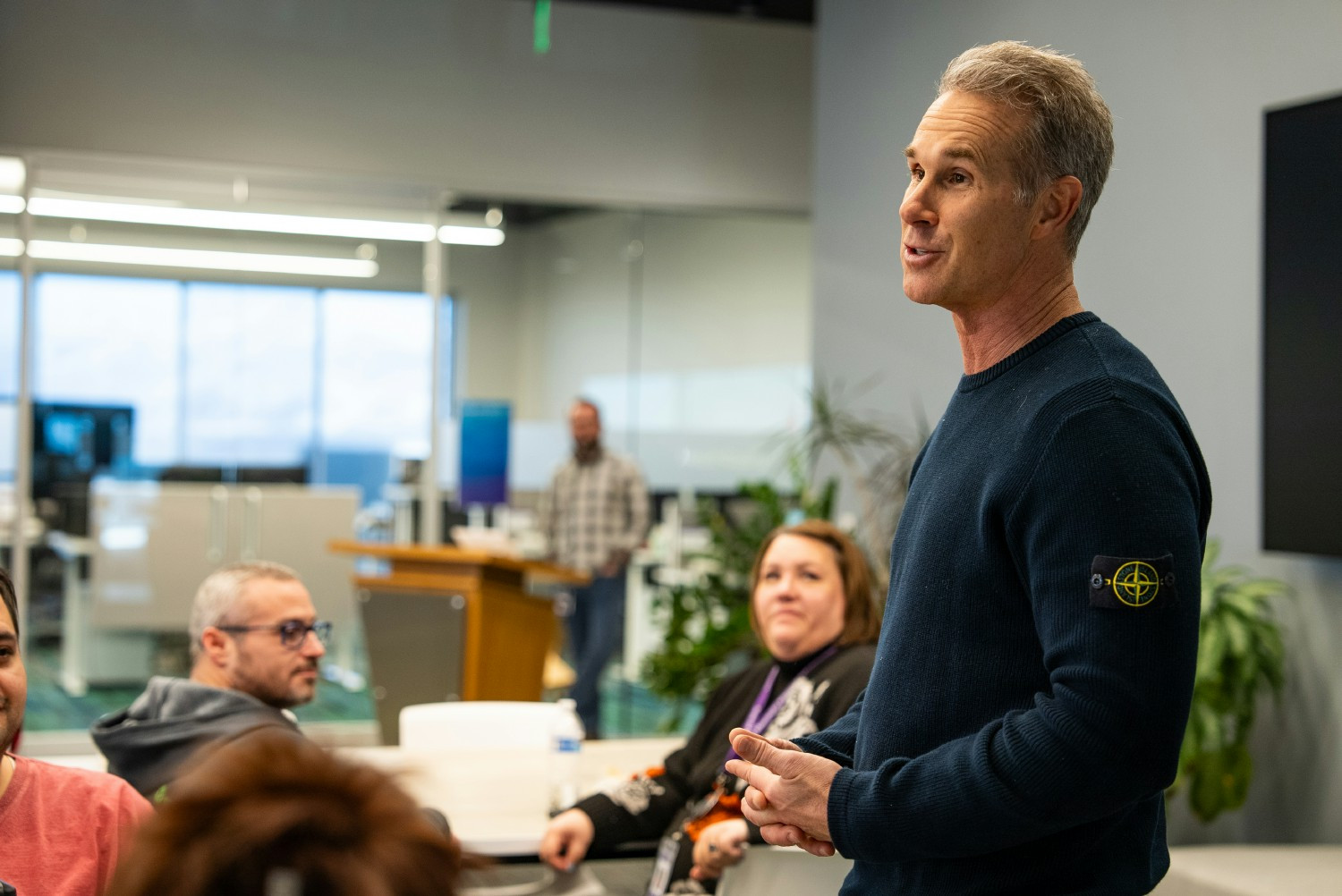 Our President and CEO, Scott Cutler, connecting with team members at his welcome lunch.
