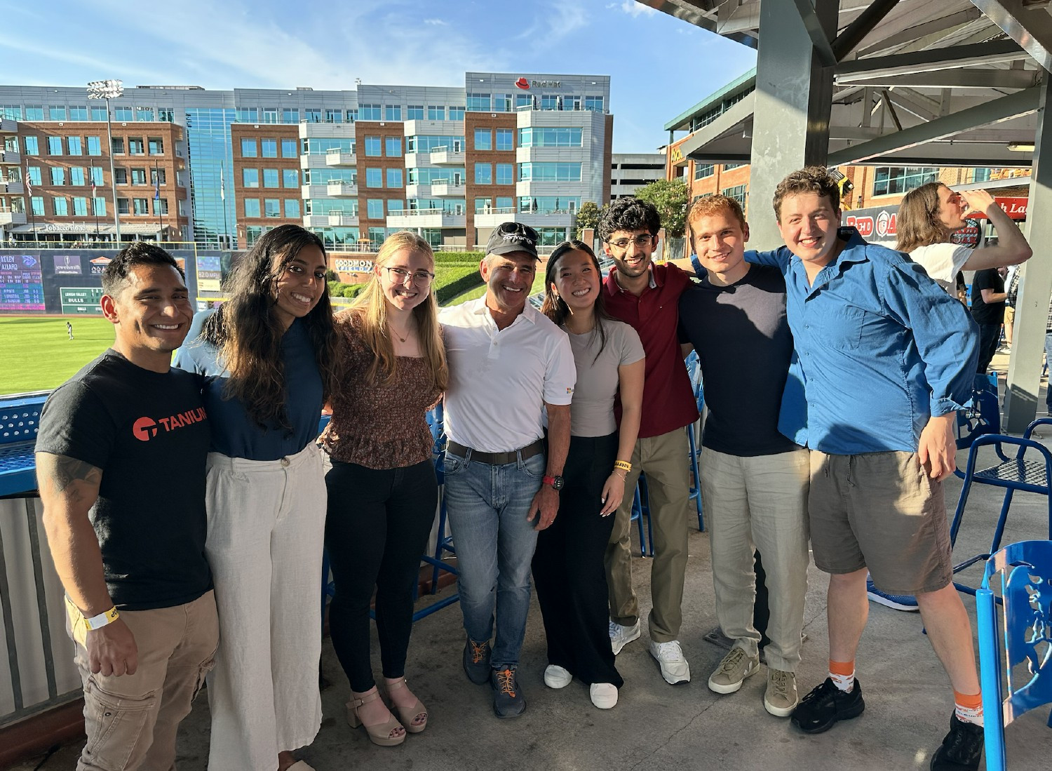 Tanium's CEO at a baseball game with our Summer 2024 interns!