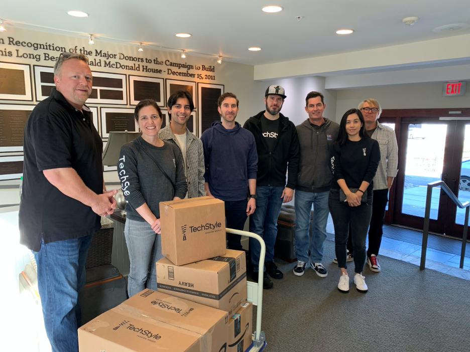 TechStyle's Executive Council volunteering in 2019 at the Ronald McDonald House in Long Beach.