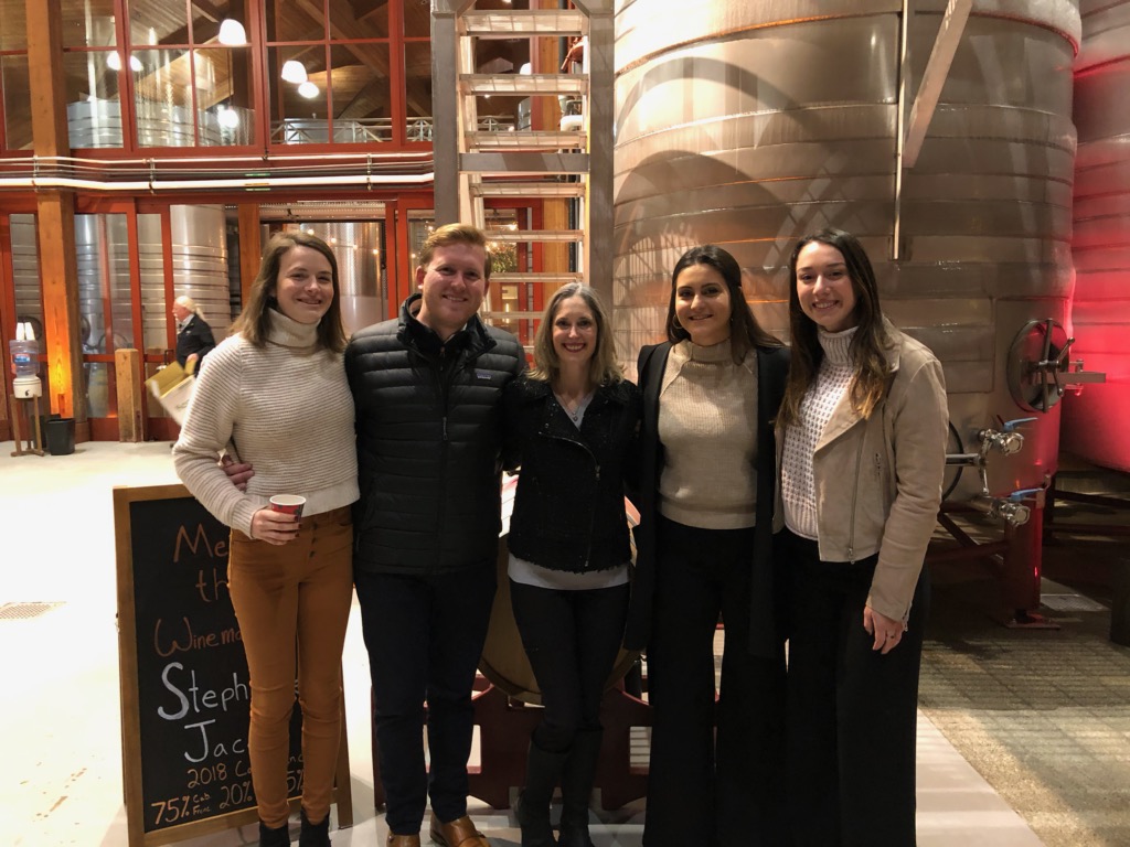 Ready to pour our fabulous wine!  Our Winemaker and some of her team at one of our consumer events in the cellar.