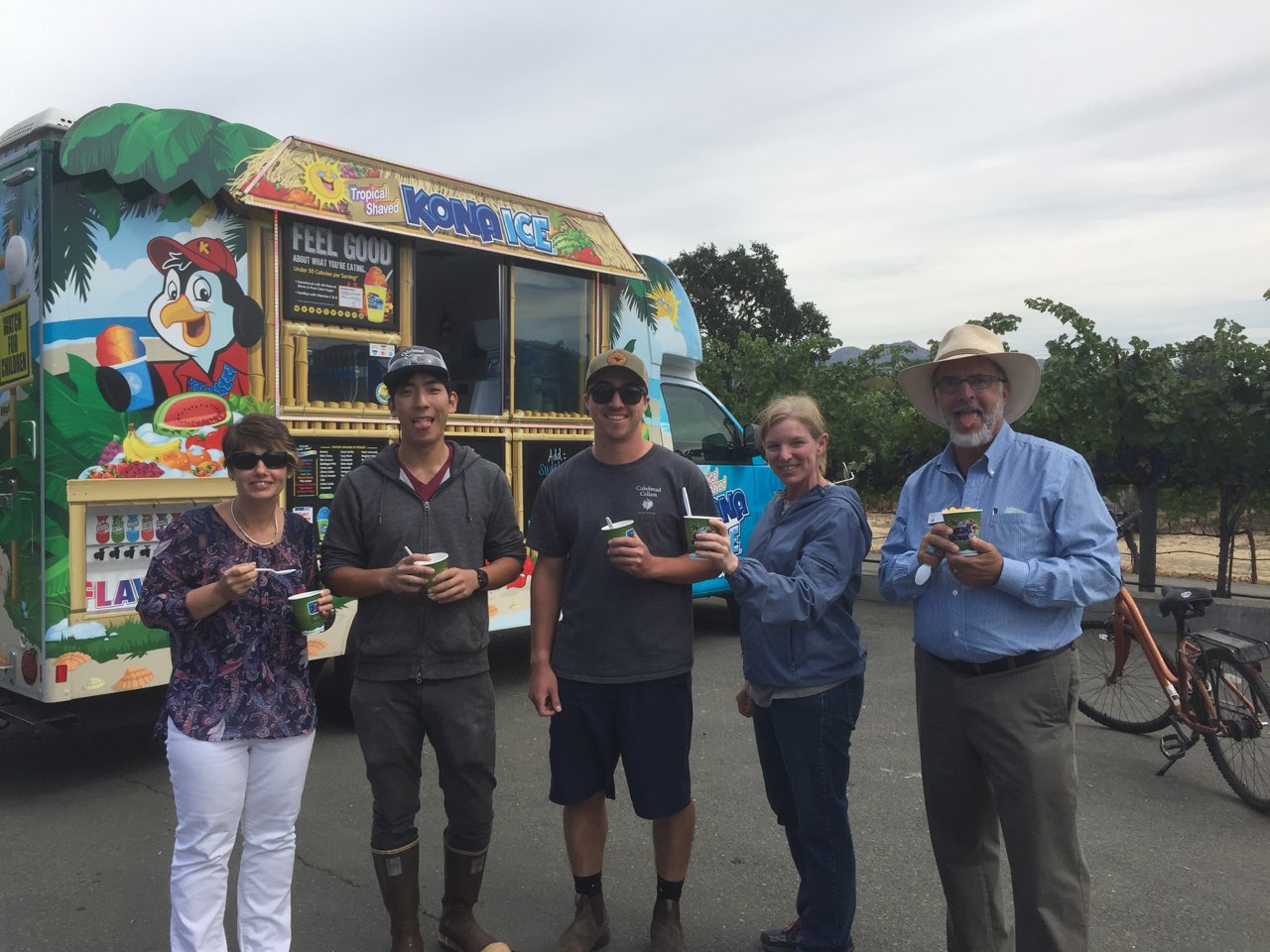 Employees enjoying a little Kona Ice on a hot day during Harvest at the winery for Employee Appreciation Week!