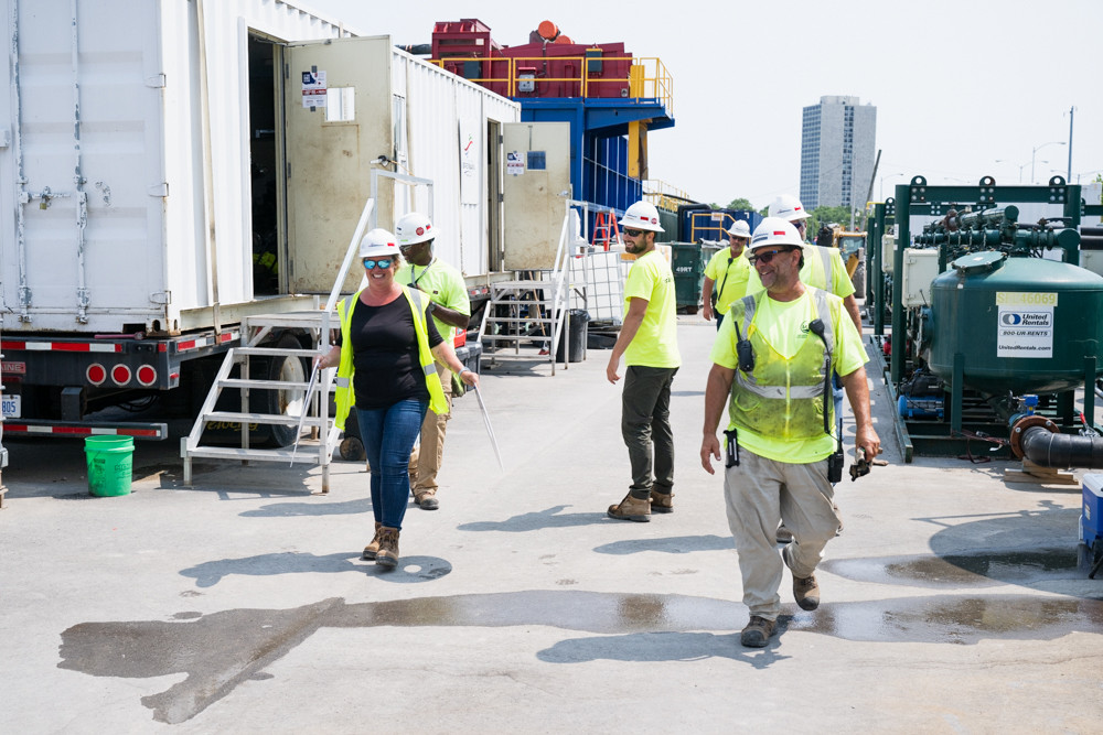 Team members ready to hit the job site.