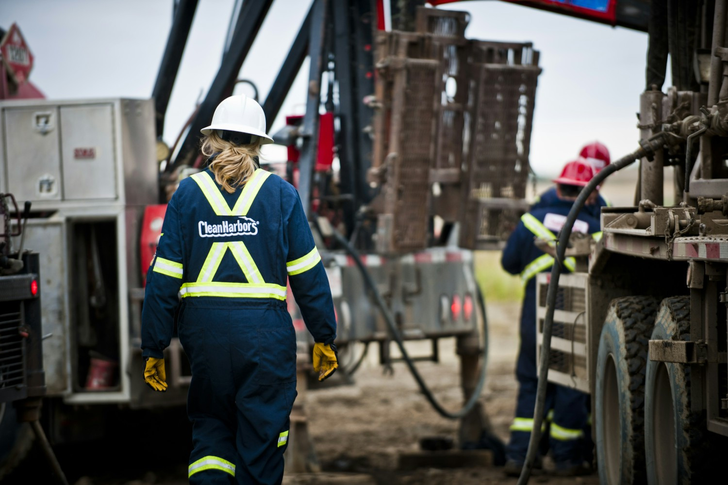 Woman working at a work site