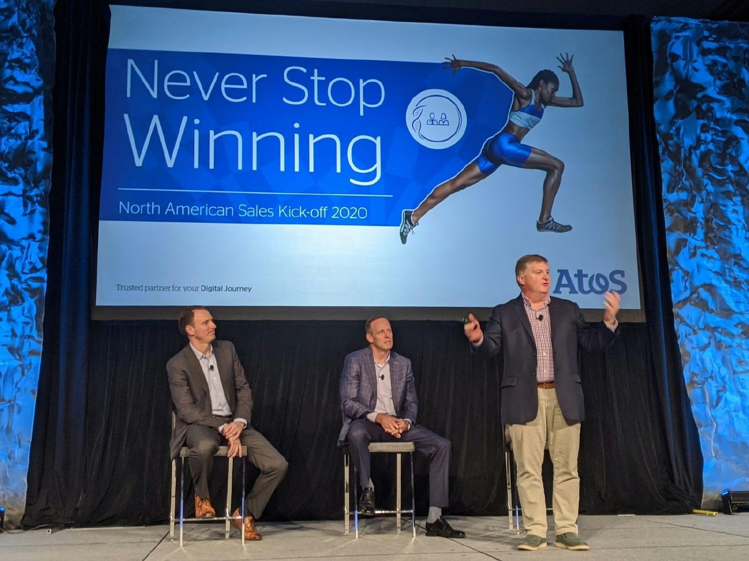 Prior to the pandemic hitting in 2020, our team was able to meet on-site in Texas for a sales kick-off with Atos.