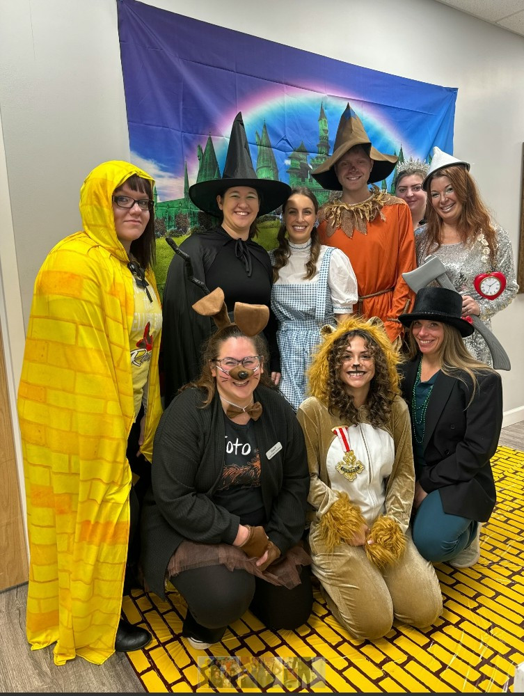 SDG employees celebrating Halloween with a group themed costume.