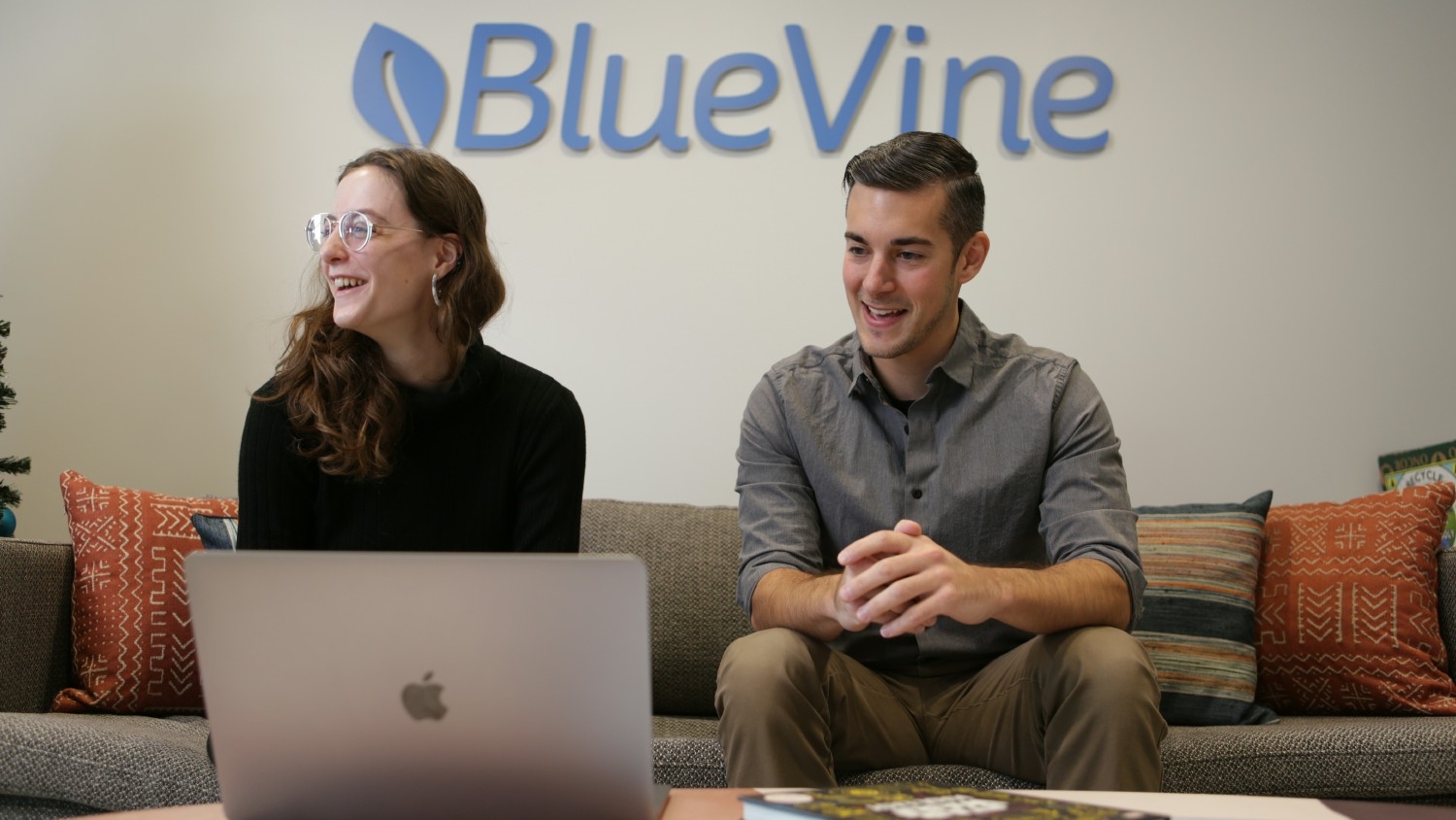 Two BlueVine copywriters, hard at work.