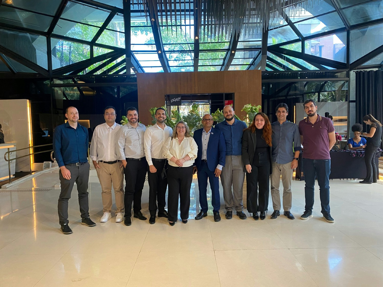 Brazil team interacts with the CEO over lunch.