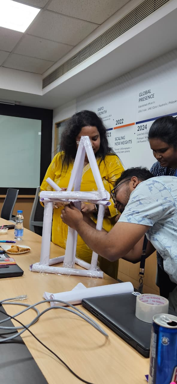 HR team takes part in an activity on teamwork