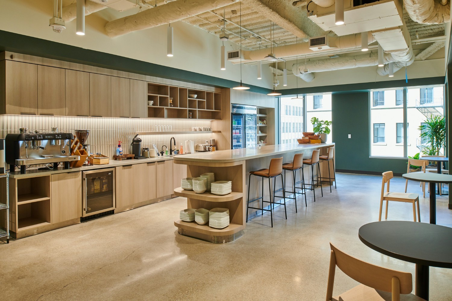 Intercom's freshly refitted kitchen at their San Francisco HQ.