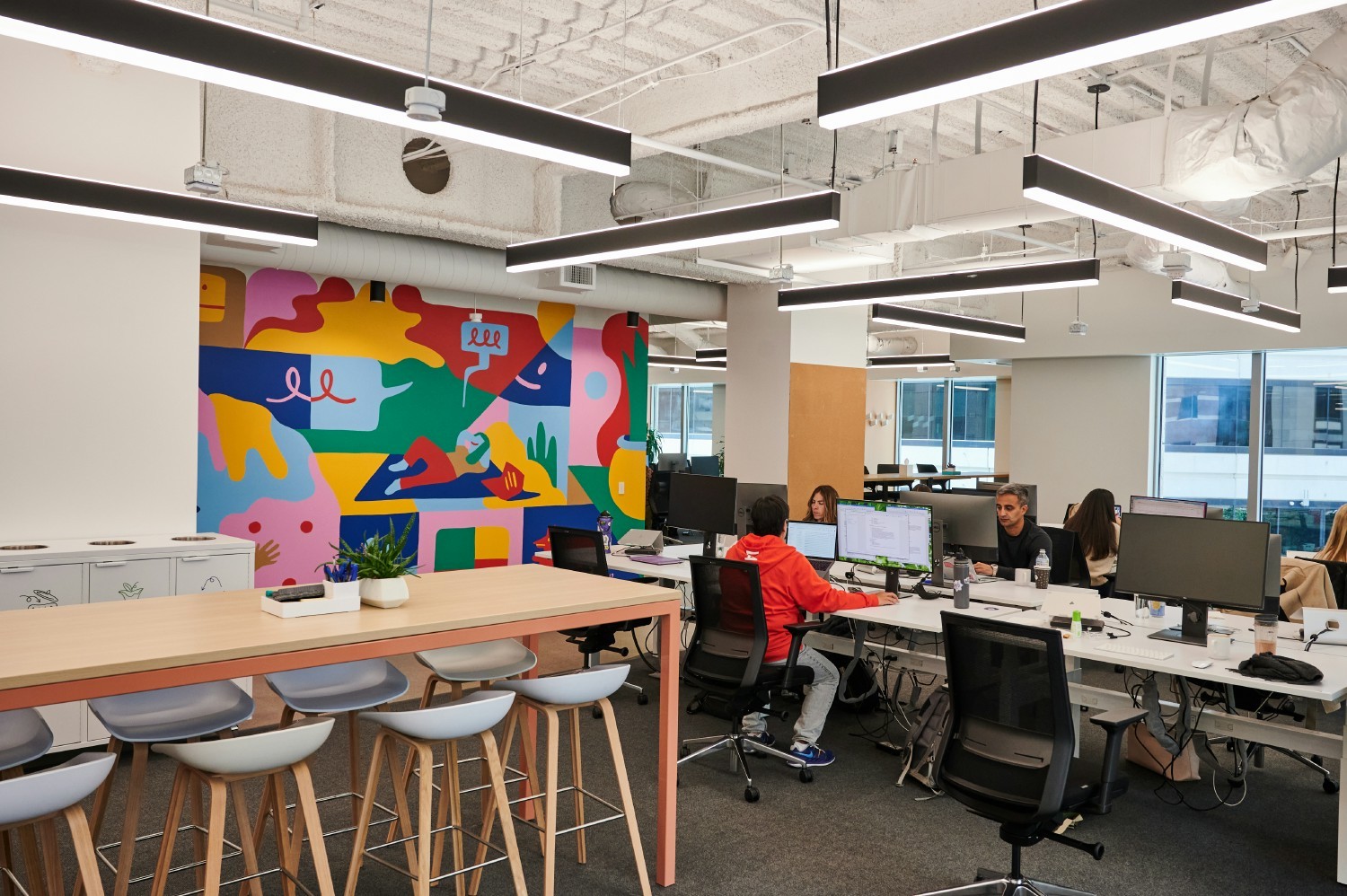 Intercom employees working in the San Francisco HQ.