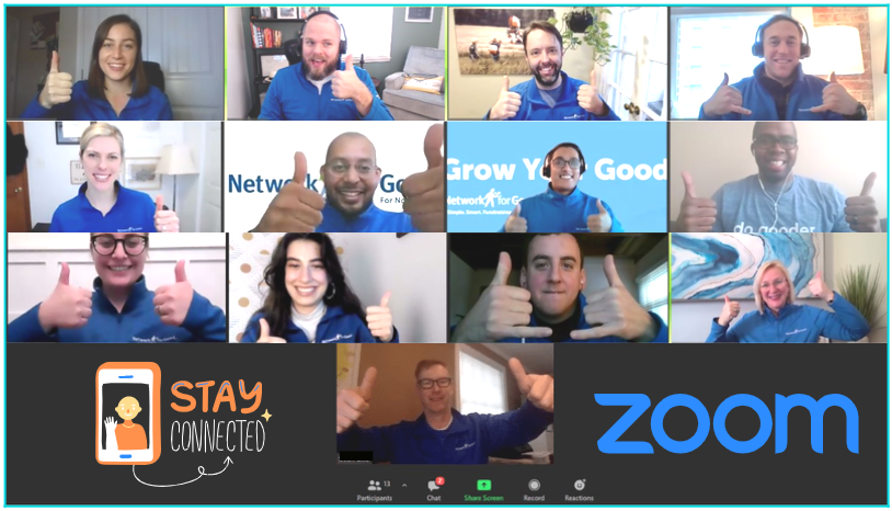 In 2020, Network for Good employee found ways to stay connected through Zoom, including virtual events and happy hours!