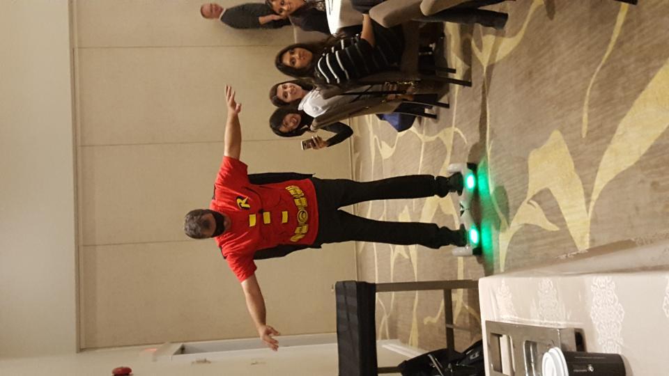 How many people have a Sales VP who comes to deliver an all company presentation on a Hoverboard?!