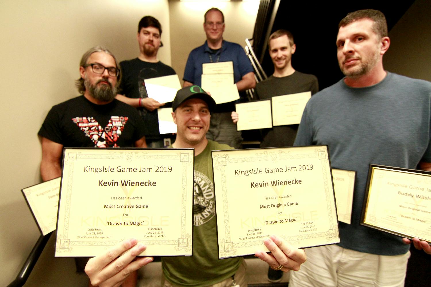 One of the prize winning teams from our Game Jam week. 