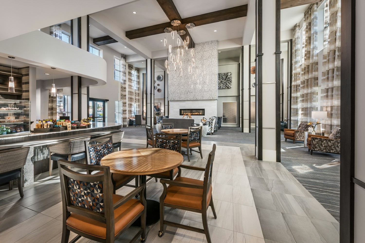 The Lobby and Counter-Offer Café at HarborChase of Stuart, FL.