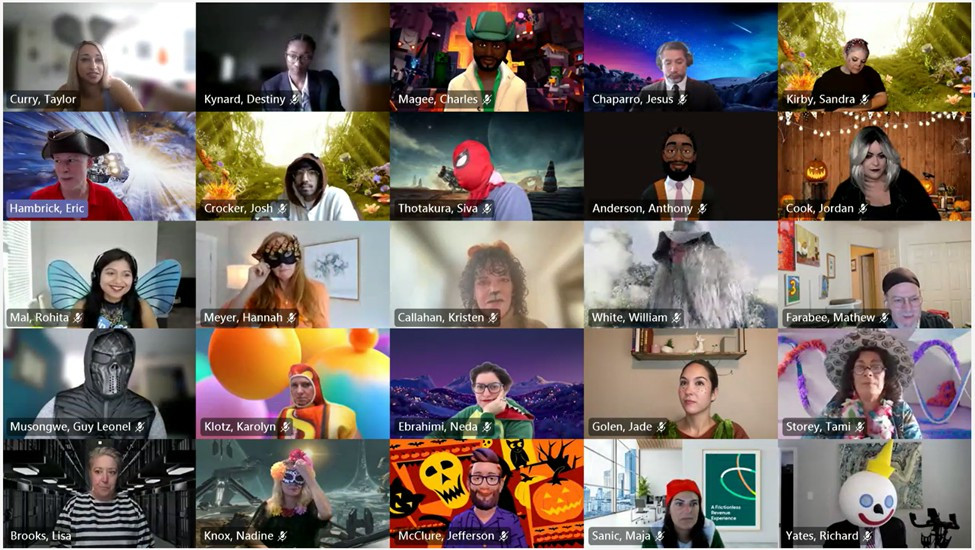 With 98% telecommuting, FinThrive colleagues enjoyed a virtual Halloween with a costume contest and fun activities.