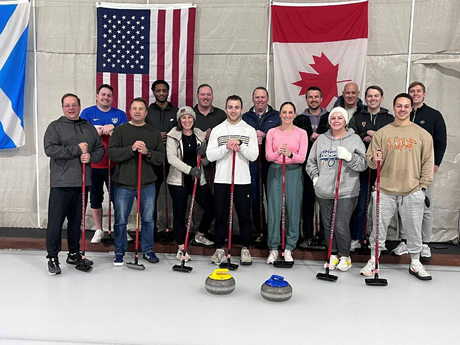 Our Investments team took teambuilding to the ice rink with an outing to the Atlanta curling club.
