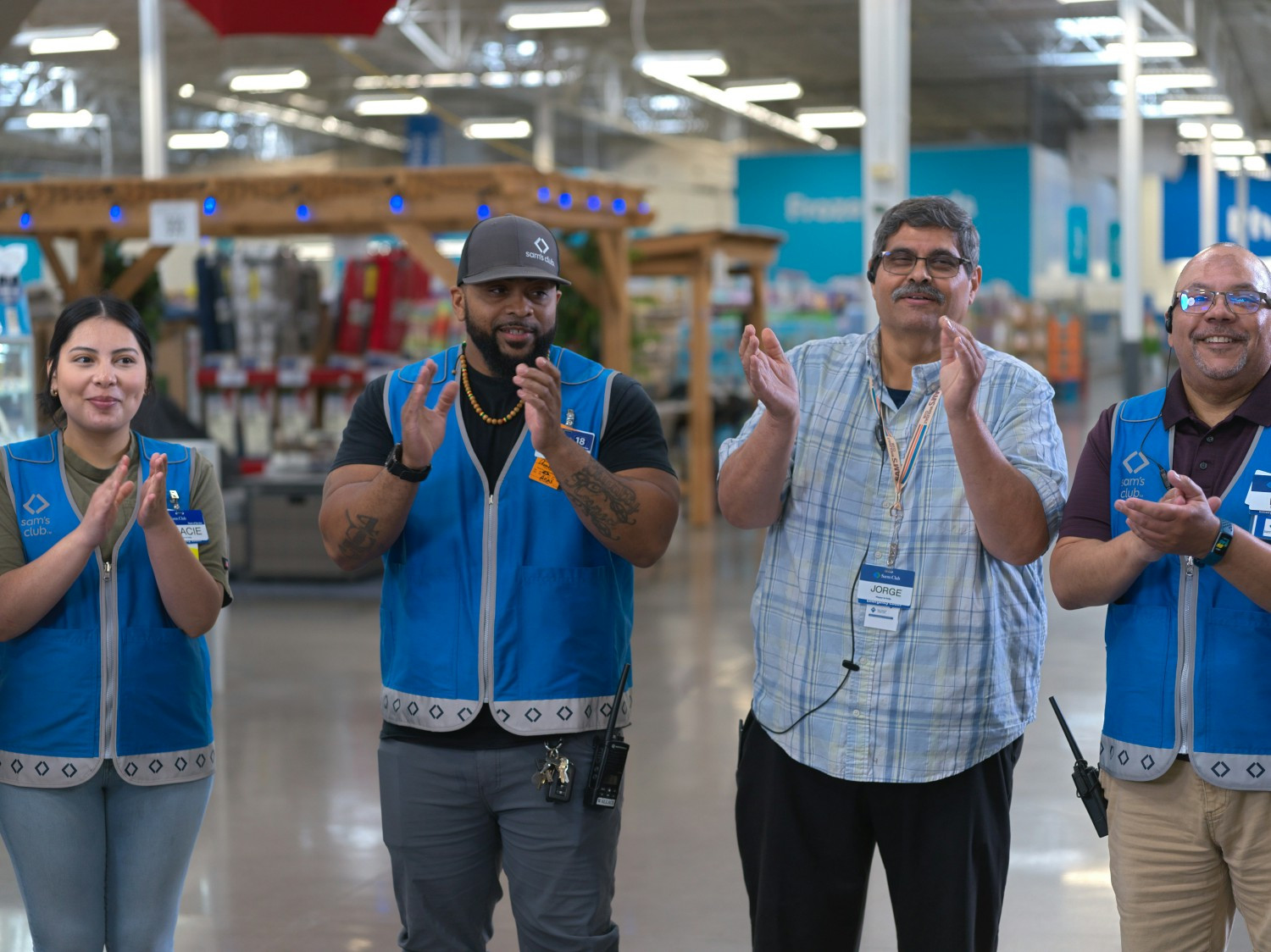 Sam's Club associates preparing for the day.