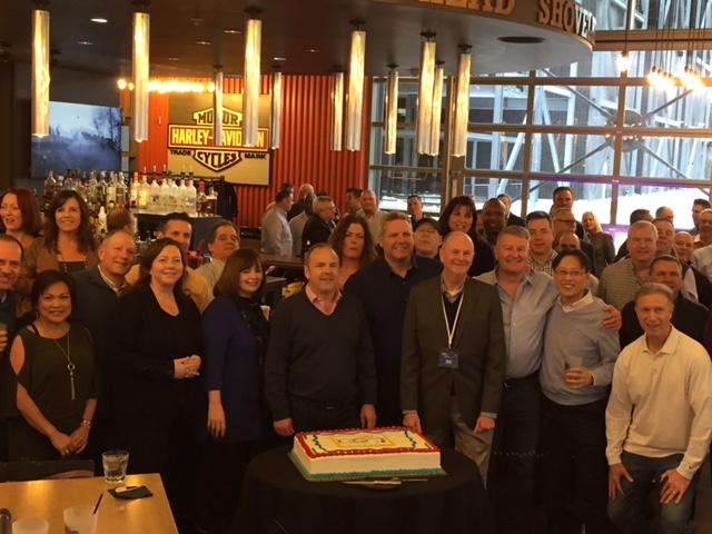 Glory Employees celebrating our 100th Anniversary during our Sales Kick off Meeting at the Harley Davidson Museum in Milwaukee, WI