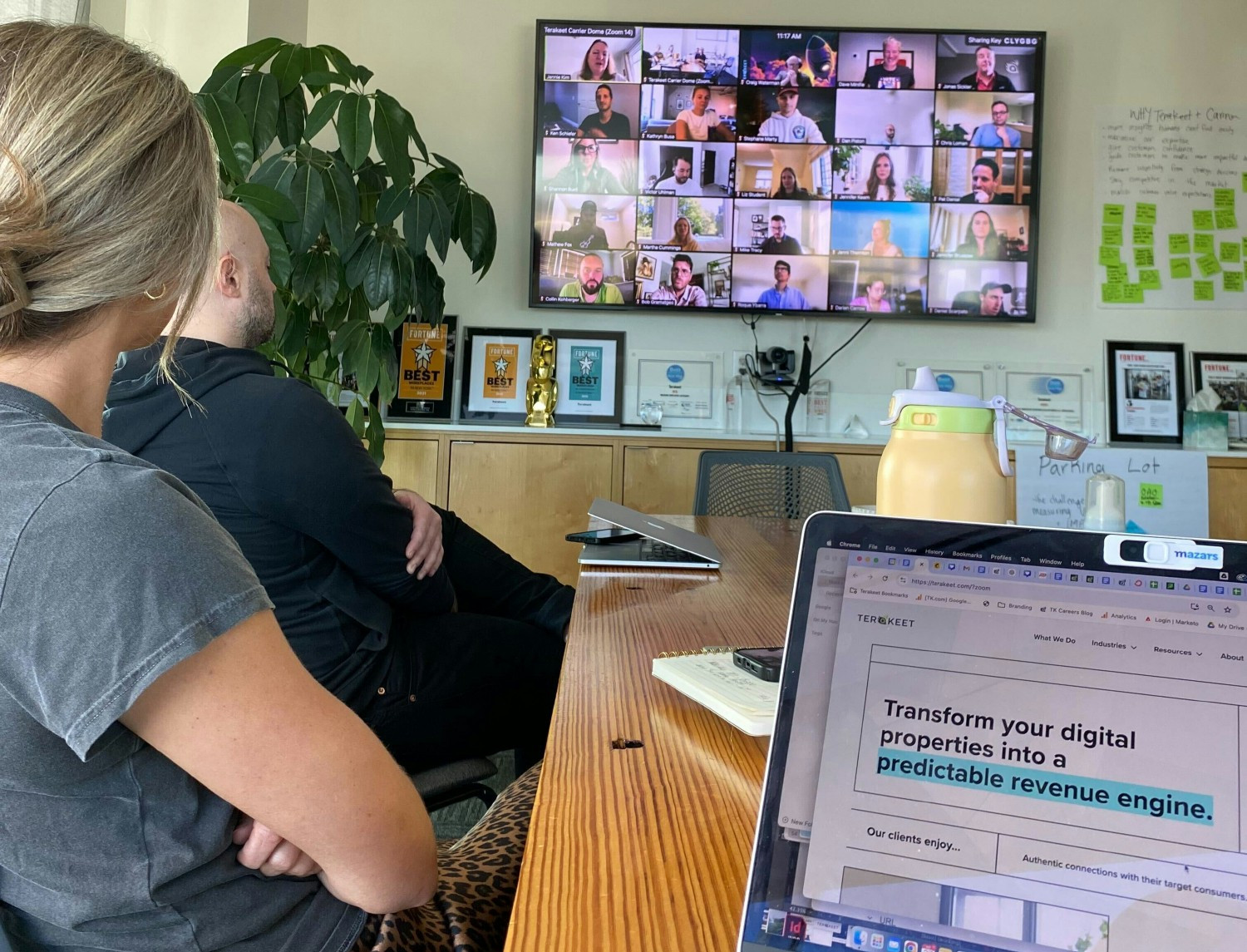 Terakeet employees join our weekly company-wide meeting remotely and from our Syracuse, NY headquarters.