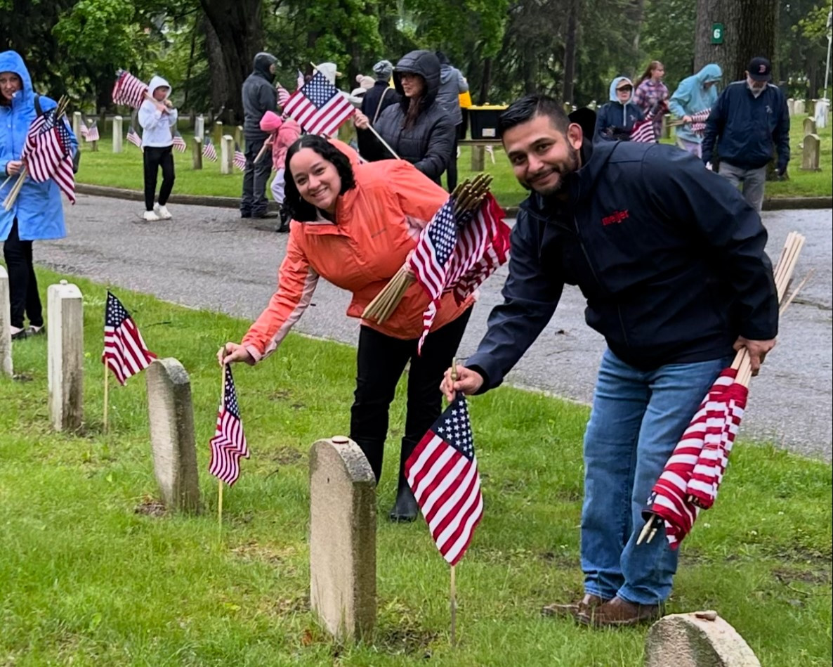 Members of our mVets team member resource group helped place flags by 5,000 headstones at the Michigan Veterans Home.