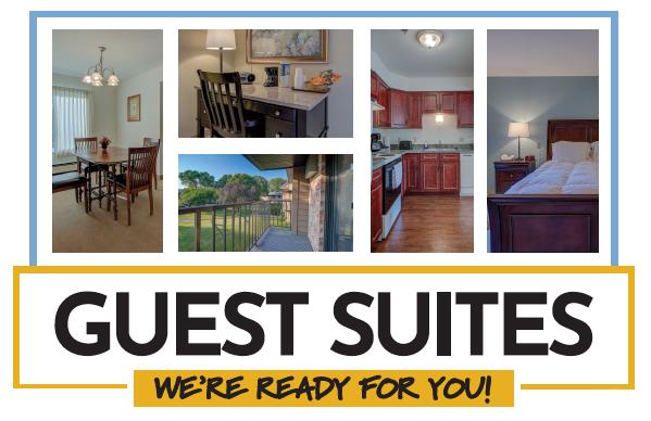 Luther Manor offers Guest Suites for Resident Family Members as well as temporary housing options for employees relocating here to join us.