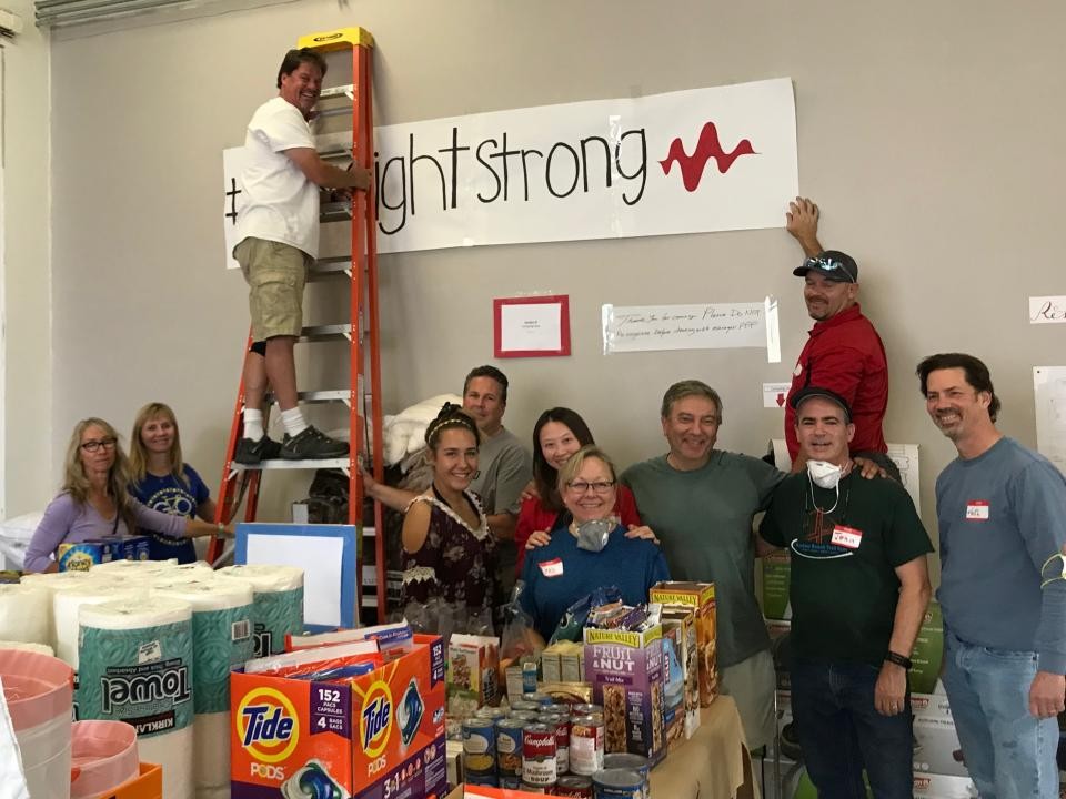 Employees volunteer following a wildfire