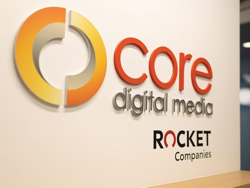 The CDM logo in the Playa Vista office.