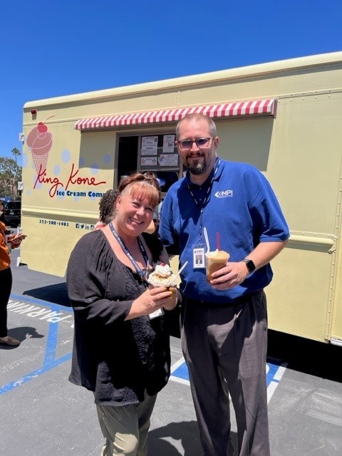 Enjoying the King Kone ice cream truck to recognize our mid-year achievements!