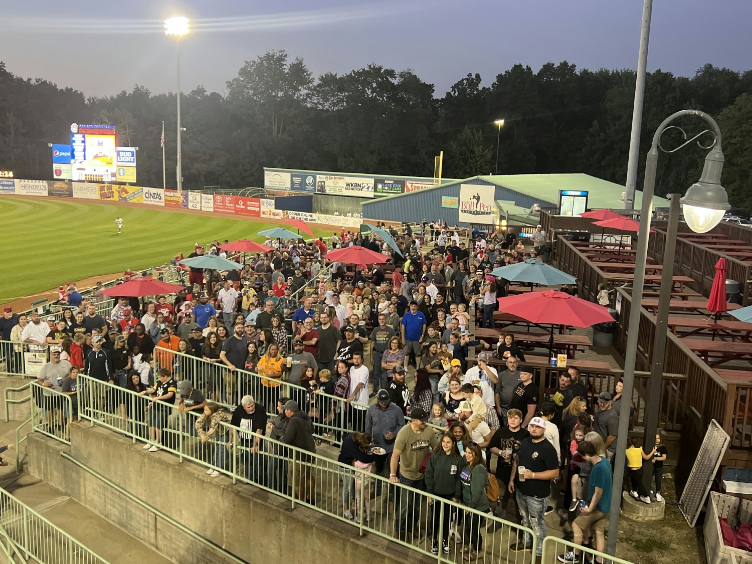 Vallourec employees enjoying family day at a minor league baseball game!