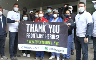 Crescent's NY office partnered with Wahlburgers to provide over 5,000 meals for frontline workers. 