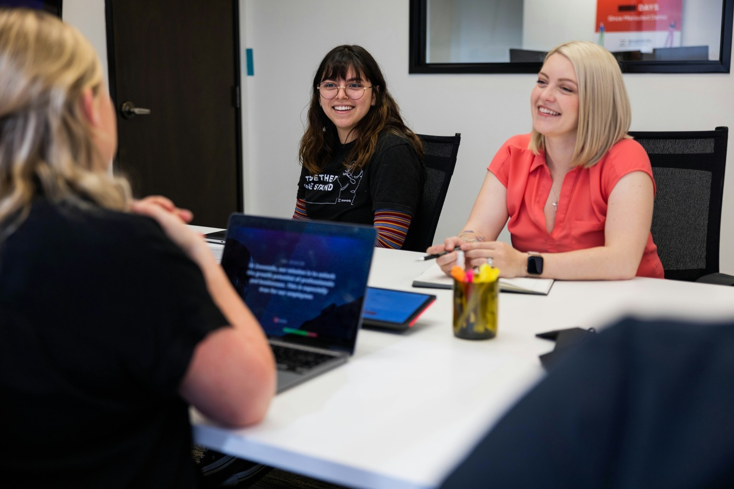 Amenities in ZoomInfo's Vancouver headquarters include Zoom rooms, cold brew coffee, healthy snacks, and Bevi machines.