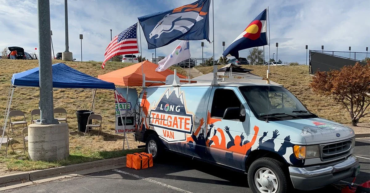 LONG tailgate van for Denver Broncos games