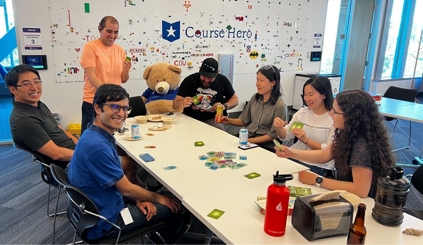 Course Hero team at in-office game night - 2022