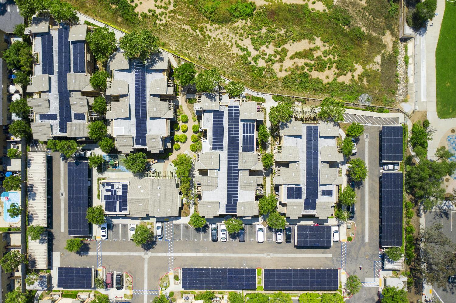 Multi-family home Sunrun solar installation.