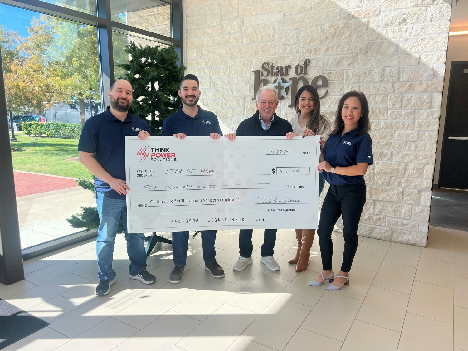 Driven by purpose. Powered by people. We proudly supported Star of Hope with a holiday donation.