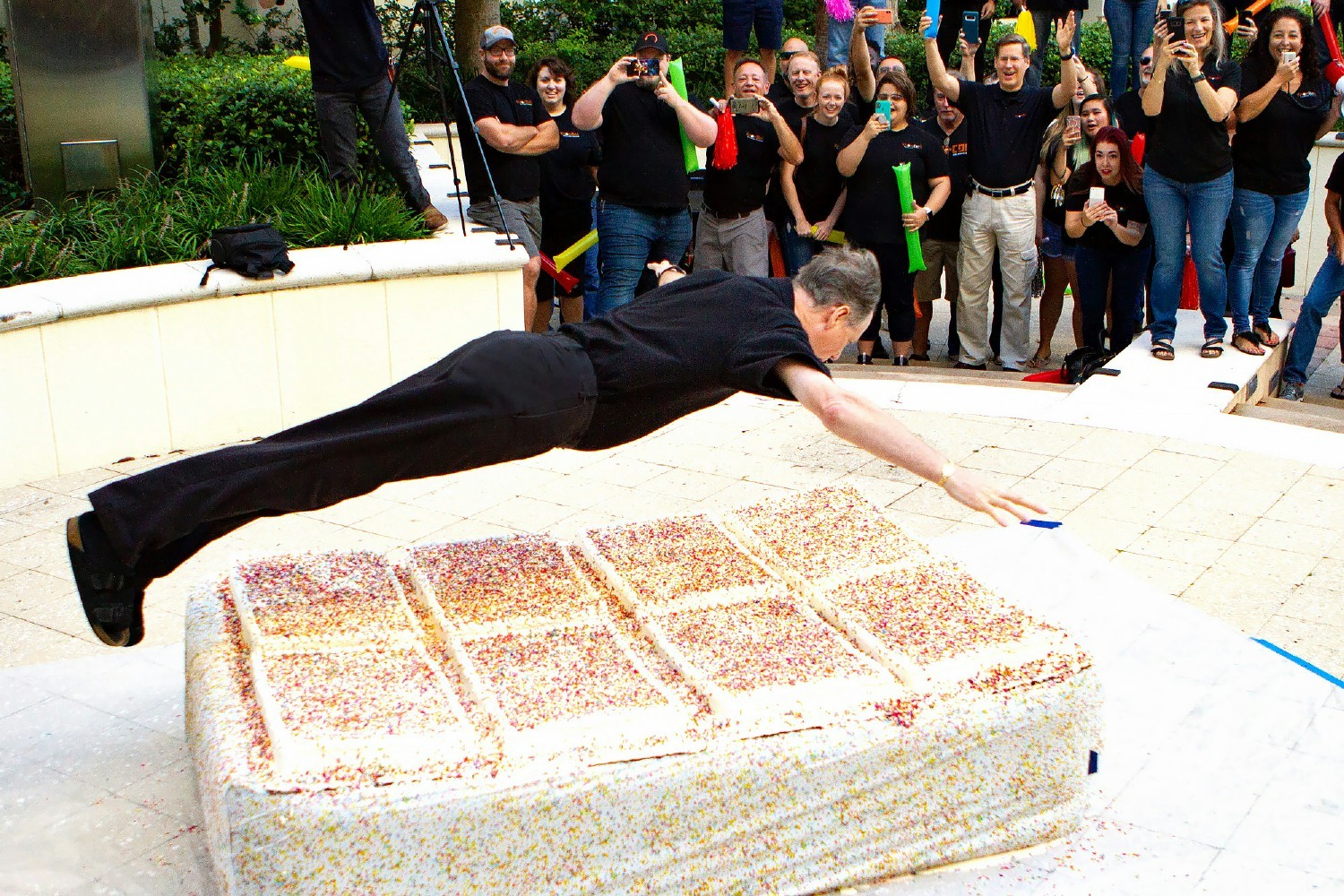 KnowBe4’s one-of-a-kind CEO drives our core value of having fun while you work! How many other CEOs jump in giant cakes?