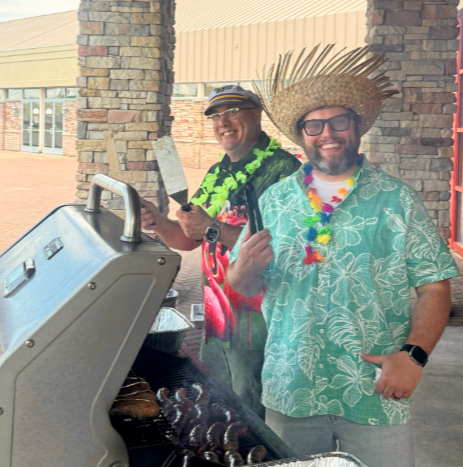Hawaiian theme staff cookout to kick off summer