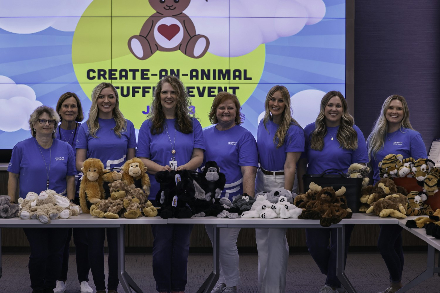Insperity employees at an annual Create-an-Animal Stuffing Event on-site at our headquarters