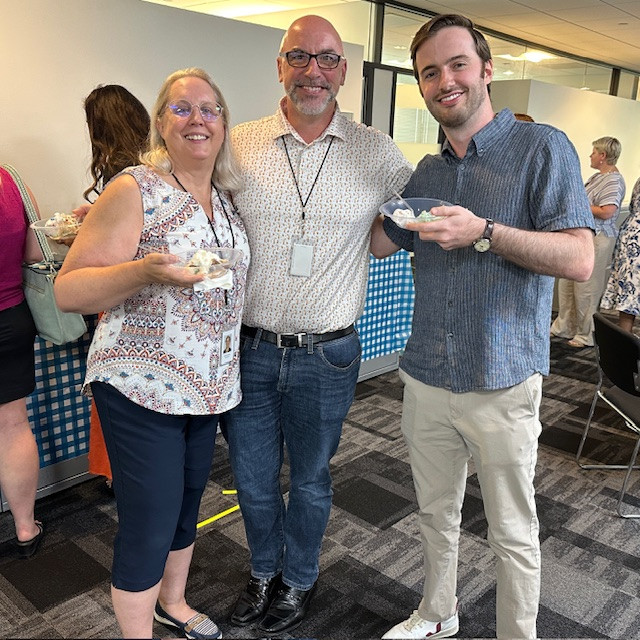Kay, Kyle, and Connor enjoying some ice cream at the Ice Cream Social!
