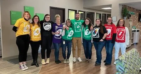 UNO anyone? This branch dressed up for Halloween as Uno cards. 