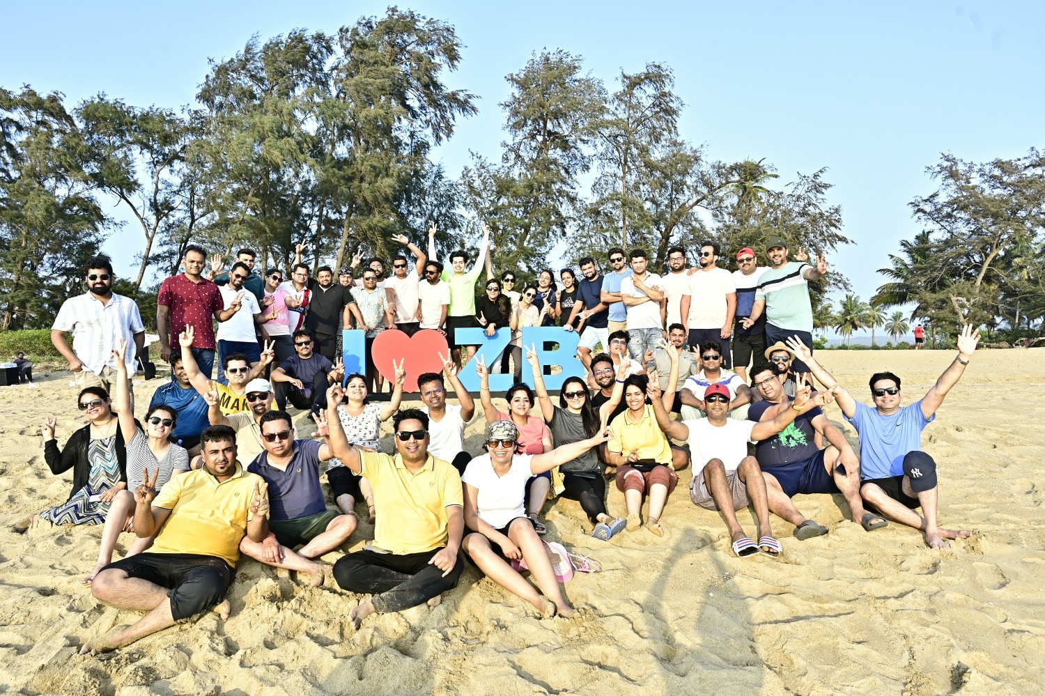 Team ZB India following a volleyball match in Goa at Kick-Off Meet 2023 - an event to celebrate wins and plan the future