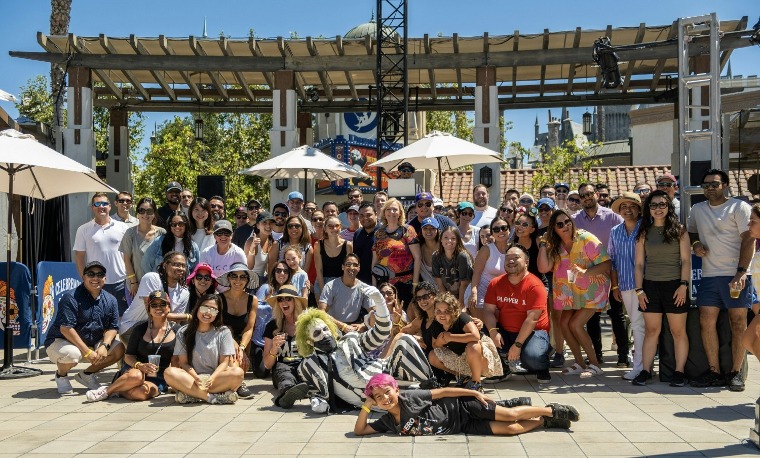 Professionals and guests enjoying CNM's annual West Coast Summer Party at Universal Studios with Beetle Juice