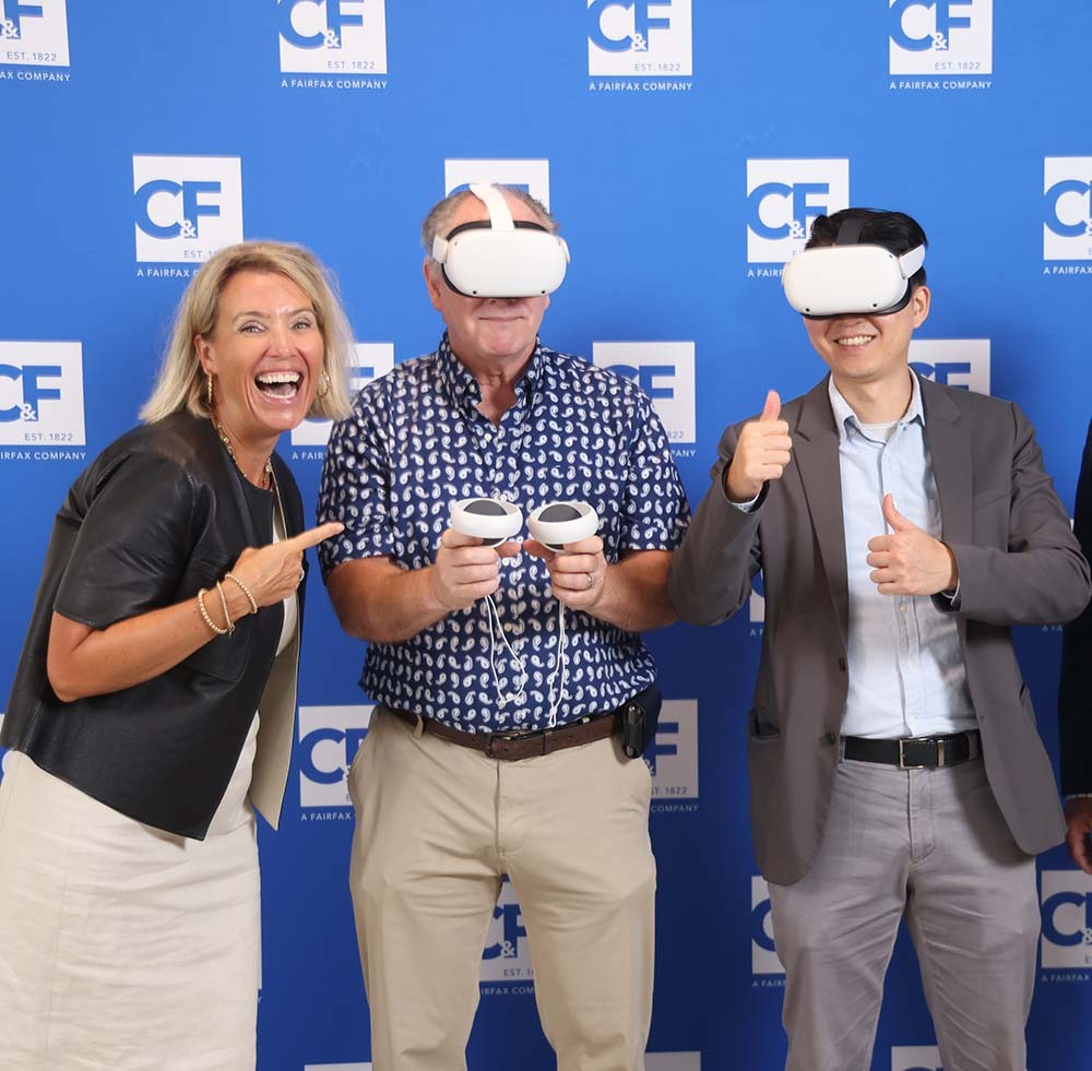Hallie Harenski, SVP of Marketing & Communications, with participants from Crum & Forster's first Virtual Reality Day!
