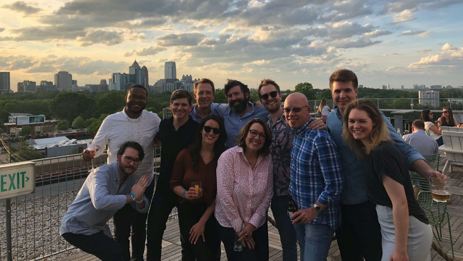 Our Atlanta team on the rooftop of our office