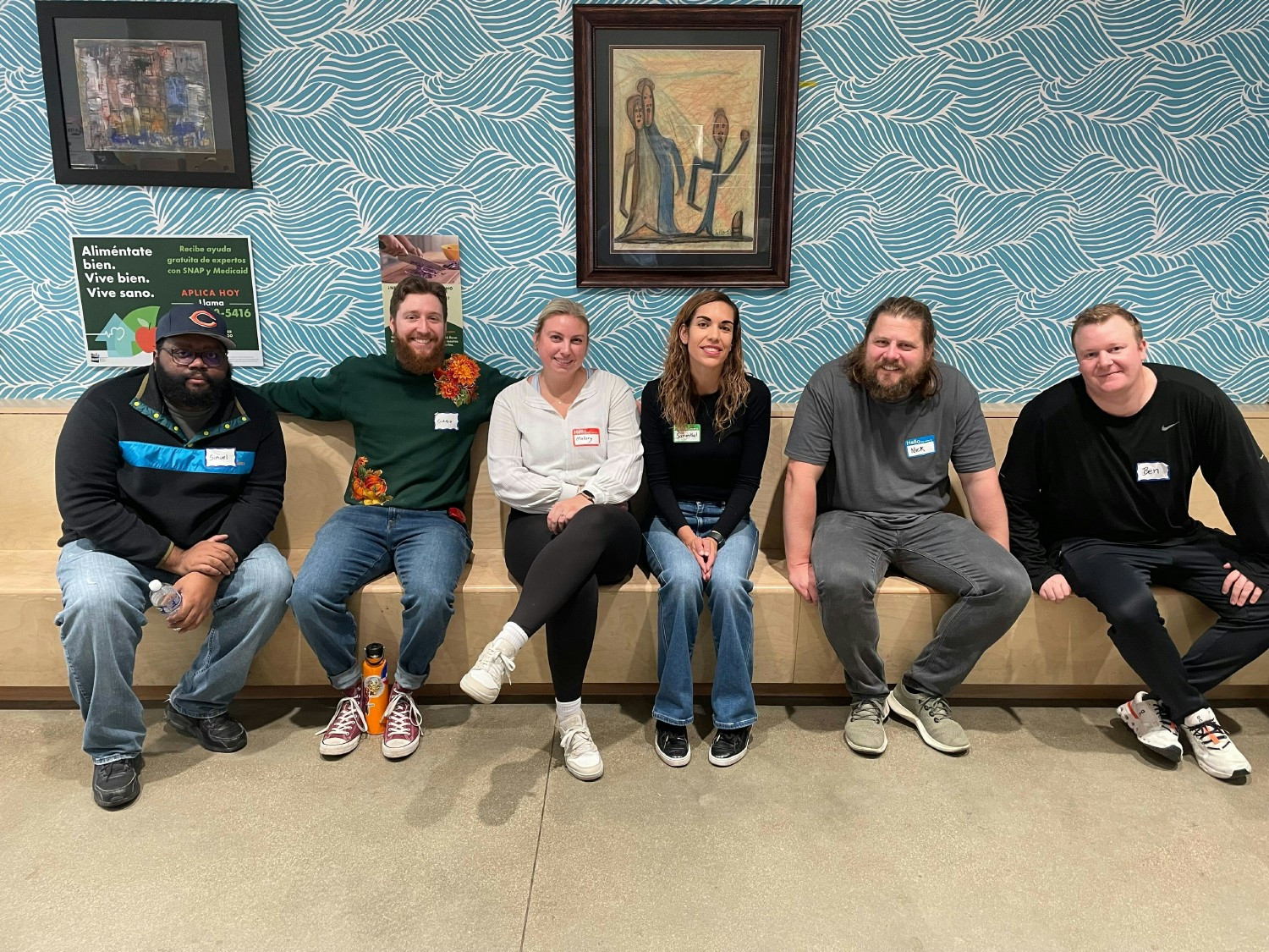 Our chicago team hanging out before their volunteer day starts :)