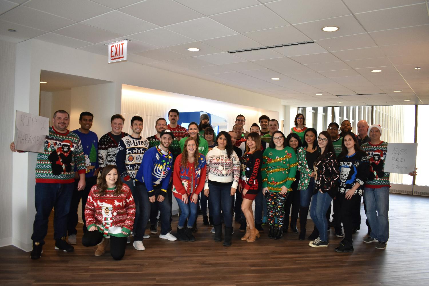 Ugly Holiday Sweater Spirit Day.
